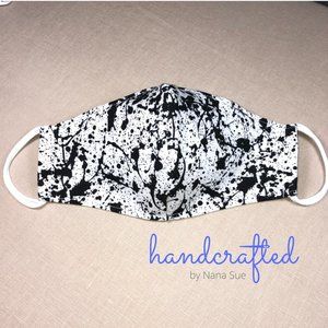 1 only available BLACK & WHITE SPLATTER Mask
